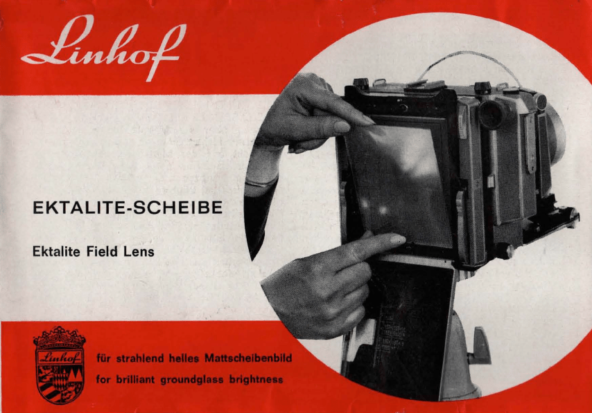 Anleitung Manual Linhof Ektalite Fresenel Scheibe / Ektalite Field Lens (Deutsch, Englisch / 1966)