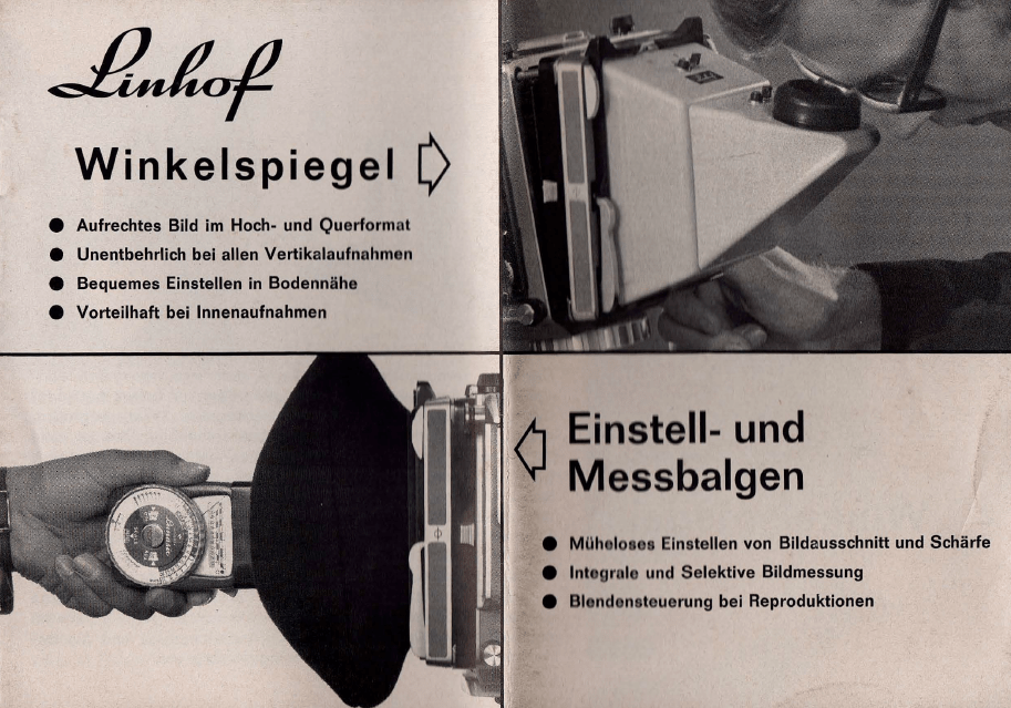 Anleitung Manual Winkelspiegel Linhof  / right angle mirror black