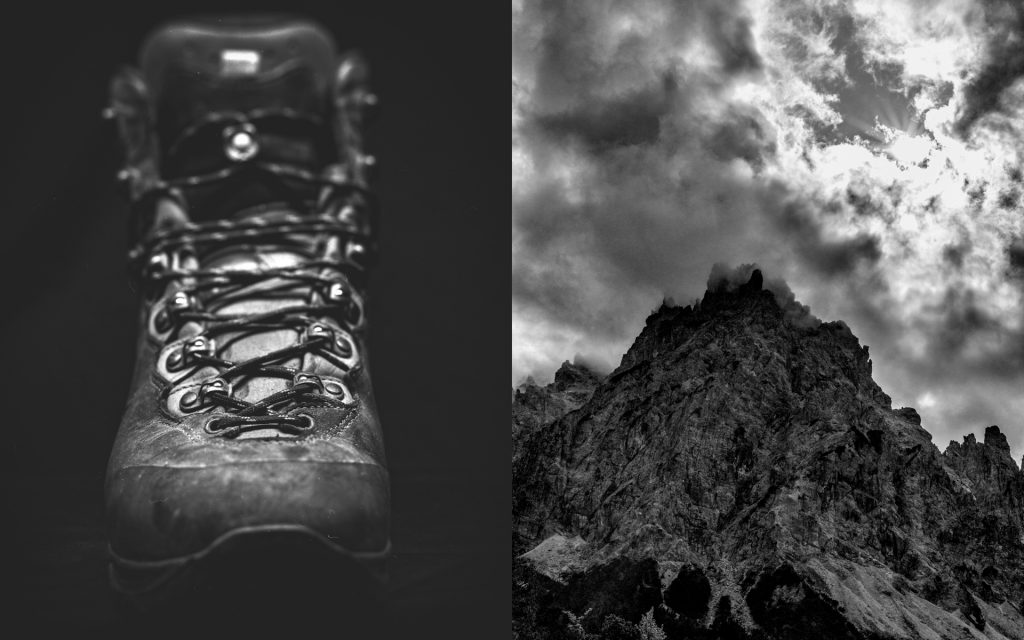 Diptychon, Wandern, Schuhe, Wanderlust