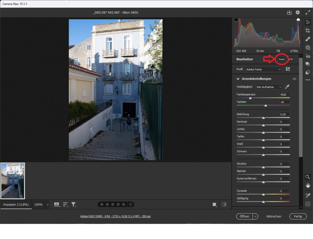 Lightroom Menue